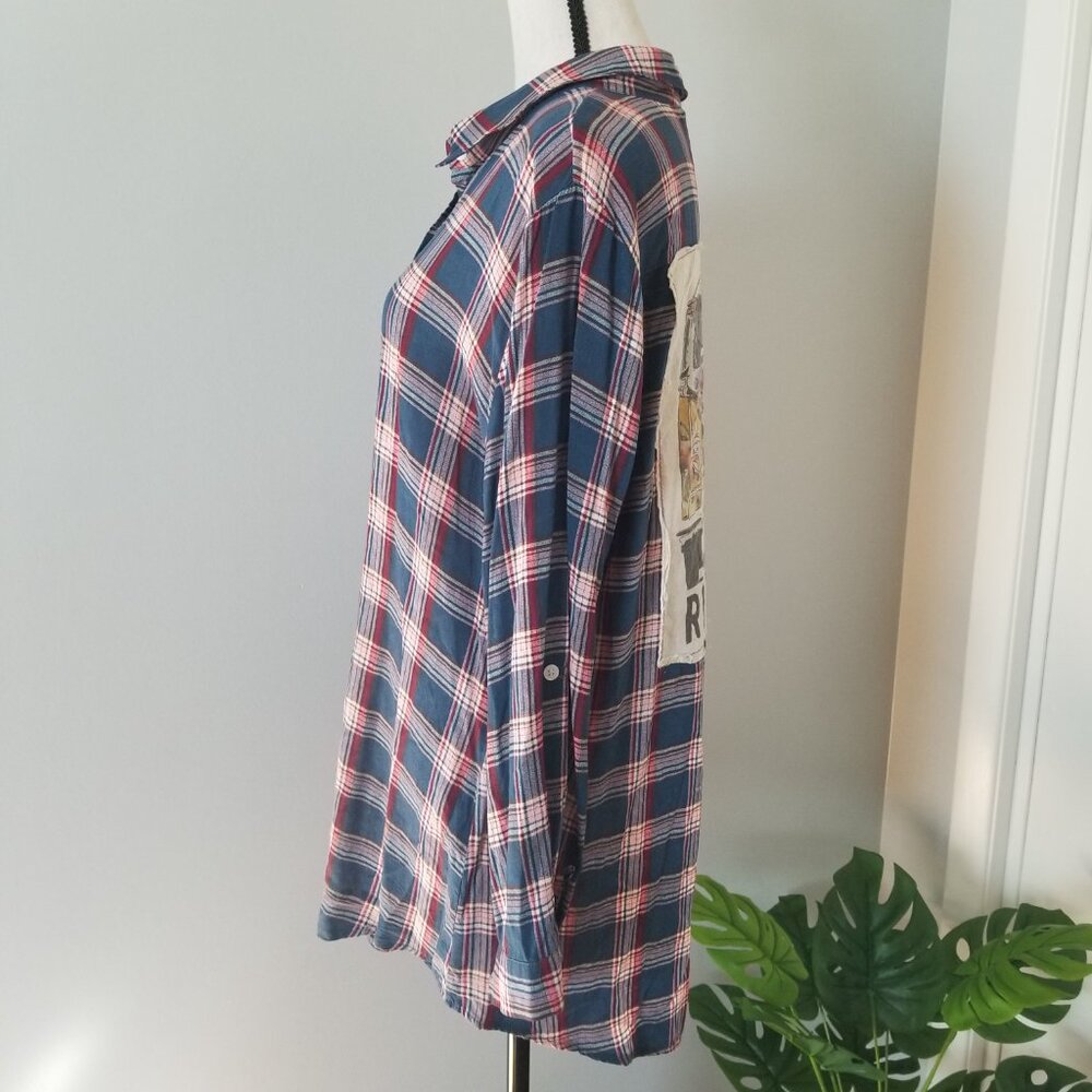 Boho Jane oversized plaid flannel S - Picture 3 of 8